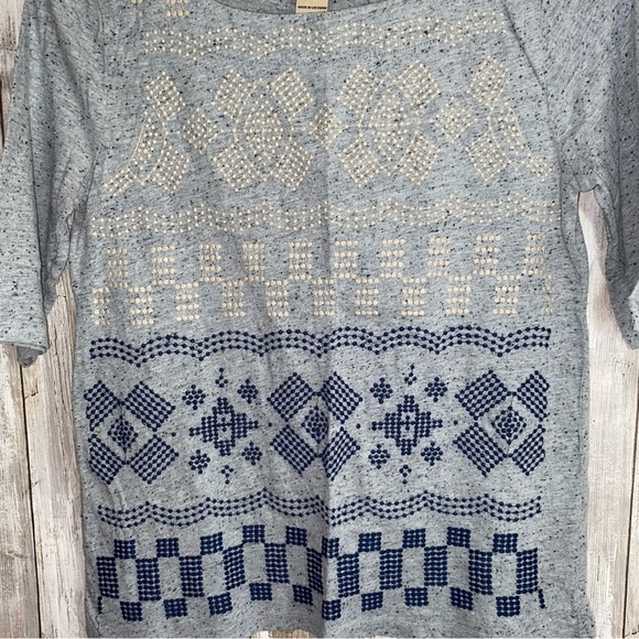 Lucky Brand Blue Embroidered Blouse - Picture 2 of 4